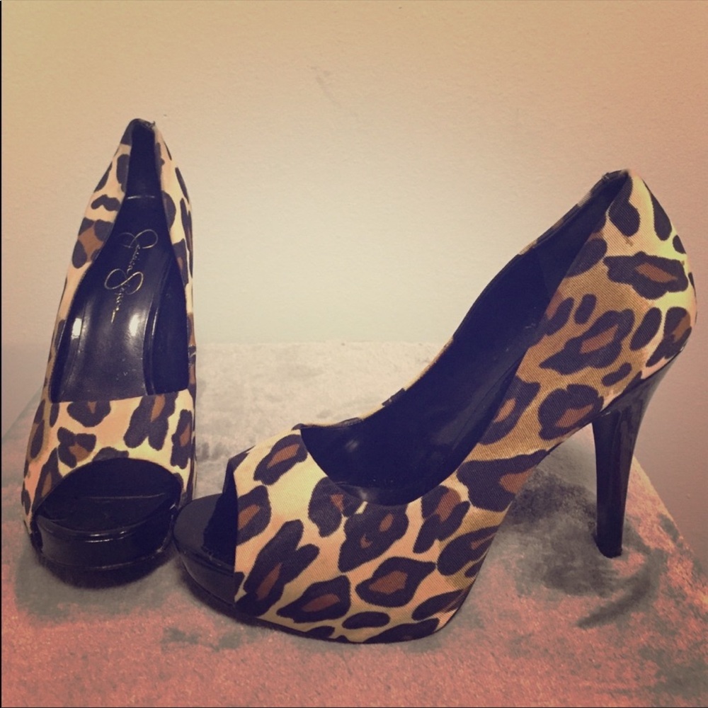 Jessica Simpson Animal Print Leopard Heels 9.5